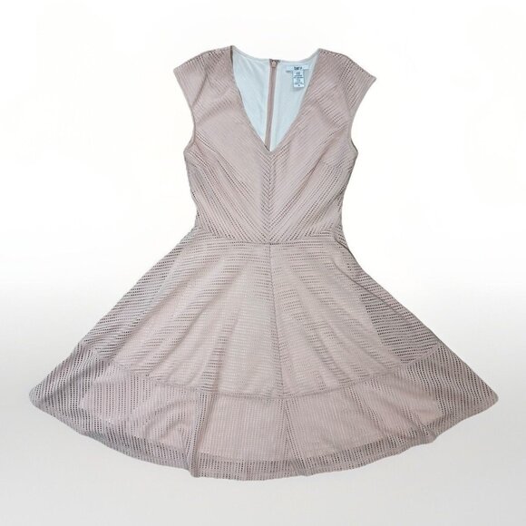 Bar lll Dress Women’s Small Pink A Line Cap Sleeve Circle Sheer Print Lined - Picture 6 of 12